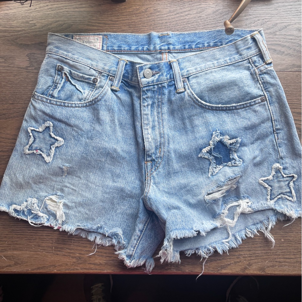 Polo Ralph Lauren distressed star shorts